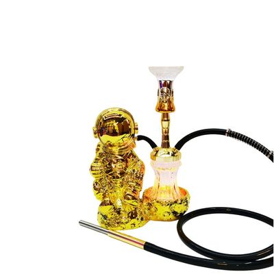 Hars 38CM Hookah Design Goud Wit Aluminium 1 slang Shisha met LED-licht