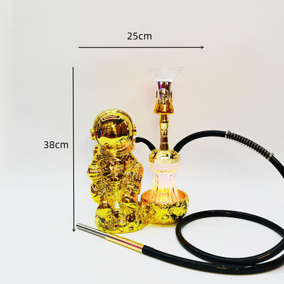 Hars 38CM Hookah Design Goud Wit Aluminium 1 slang Shisha met LED-licht
