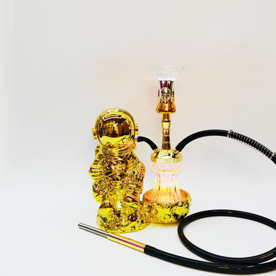 Hars 38CM Hookah Design Goud Wit Aluminium 1 slang Shisha met LED-licht
