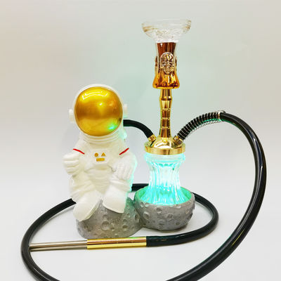 Hars 38CM Hookah Design Goud Wit Aluminium 1 slang Shisha met LED-licht