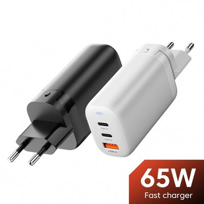 65W USB Type C GAN Wandoplader EU Plug voor snel opladen Laptops en draagbare telefoons