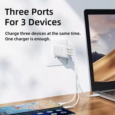 65W USB Type C GAN Wandoplader EU Plug voor snel opladen Laptops en draagbare telefoons