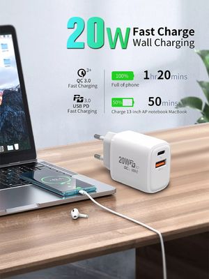 20W PD Fast Charging Adapter voor Smart Watch en Multiple Phones A C Power Socket Home