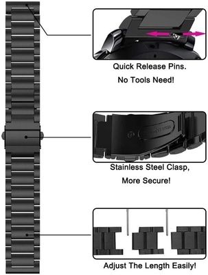 Gevouwen veiligheidsgordel metalen horloge band voor Samsung Watch 5 100% professionele QC geslaagd