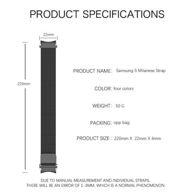 Milanese Mesh Loop roestvrijstalen horlogebanden voor SamSung GaLaxy Watch 5 OEM ODM