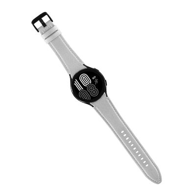 20 mm siliconen leer horlogeband Retro vervanging voor Samsung Watch Series Bandbreedte
