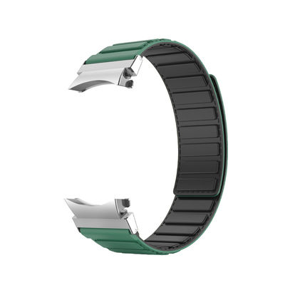 22mm SamSung Watch 4 Magnetische lederen bandband met dubbel kleur draaiend en nylon