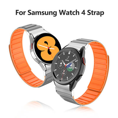 22mm SamSung Watch 4 Magnetische lederen bandband met dubbel kleur draaiend en nylon
