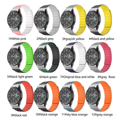 22mm SamSung Watch 4 Magnetische lederen bandband met dubbel kleur draaiend en nylon