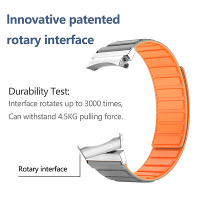 22mm SamSung Watch 4 Magnetische lederen bandband met dubbel kleur draaiend en nylon
