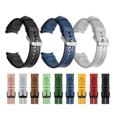 20 mm rubberen leer horlogeband compatibel met Samsung Watch Series Retro vervanging