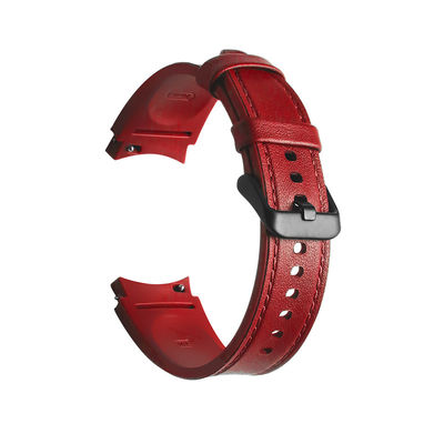 20 mm rubberen leer horlogeband compatibel met Samsung Watch Series Retro vervanging