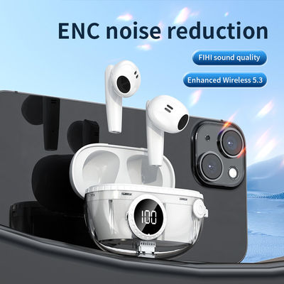 TWS 5.3 draadloze oordopjes In-ear koptelefoon met sterke bas Smart Touch Noise Cancelling