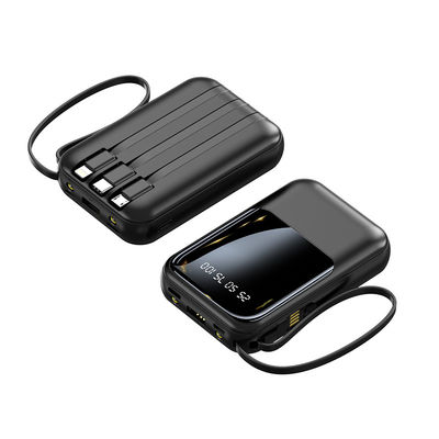 Socket Standard 10000mAh Mini Power Bank LED Display Power Charger met 4 kabels