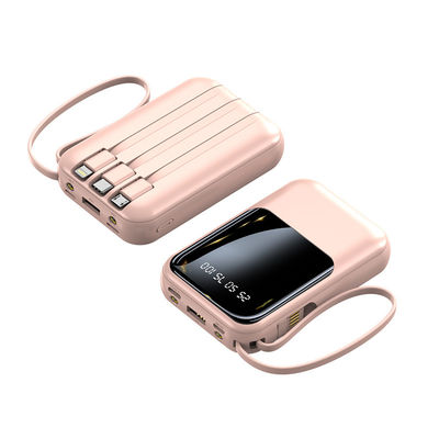 Socket Standard 10000mAh Mini Power Bank LED Display Power Charger met 4 kabels
