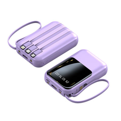 Socket Standard 10000mAh Mini Power Bank LED Display Power Charger met 4 kabels