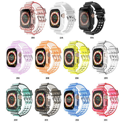 Privévorm doorzichtige banden voor I Watch 2 3 4 5 6 7 8 9 SE 11 Kleuren Smart Watch Band