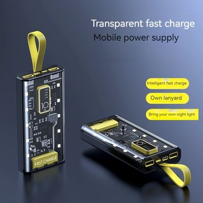 TYPE-C Input Interface Power Bank Transparante mobiele voedingsbron van 10000 mAh voor iPhone 15 14