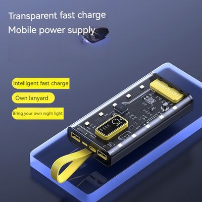 TYPE-C Input Interface Power Bank Transparante mobiele voedingsbron van 10000 mAh voor iPhone 15 14