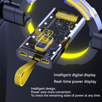 TYPE-C Input Interface Power Bank Transparante mobiele voedingsbron van 10000 mAh voor iPhone 15 14