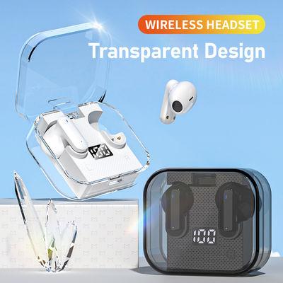 Draadloze muziek-gaming-headset met digitaal display en transparante behuizing met lage latentie 2024