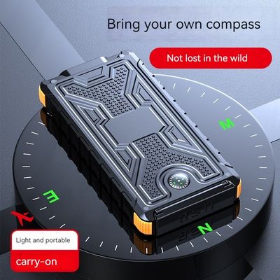 Micro USB-invoerinterface 10000mAh Powerbank met kompas en zonne-energie