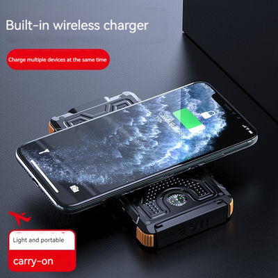Micro USB-invoerinterface 10000mAh Powerbank met kompas en zonne-energie