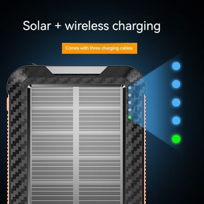 Li-polymer batterij Zonne-energiebank 10000mAh voor iPhone 15 Draadloos opladen en buiten