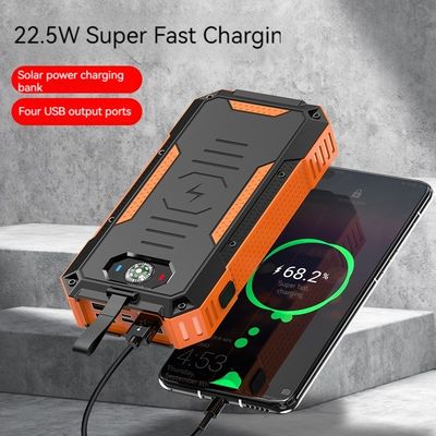 15W uitgangsvermogen Private Mould draadloos opladen Zonne-energiebank voor iPhone 30000mAh