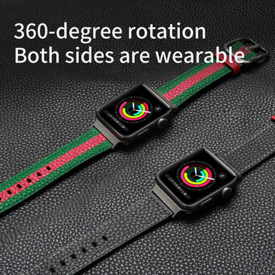 OEM ODM Dubbelzijdige band Lederen horlogeband voor Apple Watch Band 38 40 41 42 44 45mm Riem