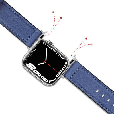 22 mm siliconen leer horlogeband voor iWatch Series 6 5 4 3 2 1 SE Luxe en duurzaam