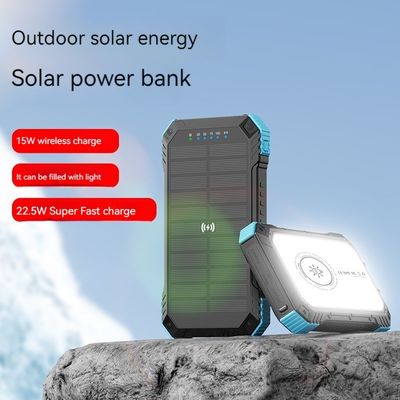 Ondersteuning snellaad 3A Uitgang 22.5W Zonne-energiebank voor smartphones 20000mAh