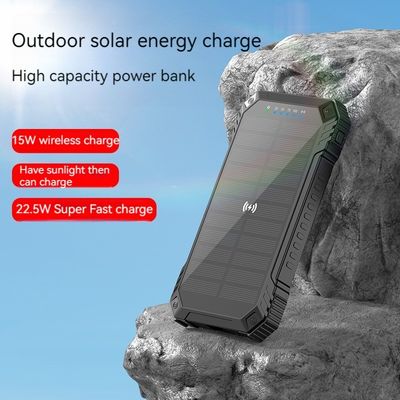 Ondersteuning snellaad 3A Uitgang 22.5W Zonne-energiebank voor smartphones 20000mAh