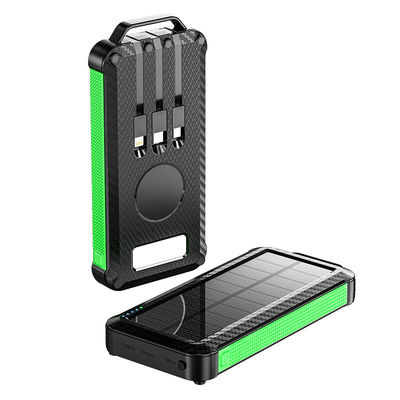 Ultra Thin Fast Charging Battery Charger 10000mAh Wireless Solar Power Bank voor buiten