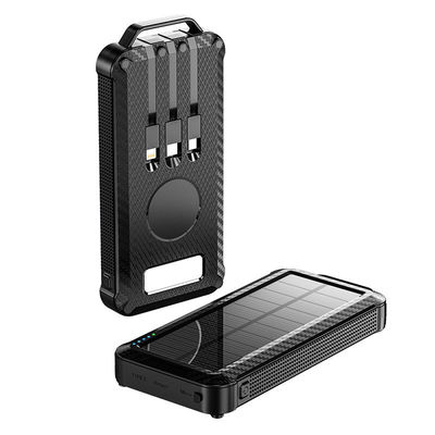 Ultra Thin Fast Charging Battery Charger 10000mAh Wireless Solar Power Bank voor buiten