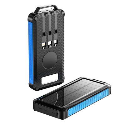 Ultra Thin Fast Charging Battery Charger 10000mAh Wireless Solar Power Bank voor buiten
