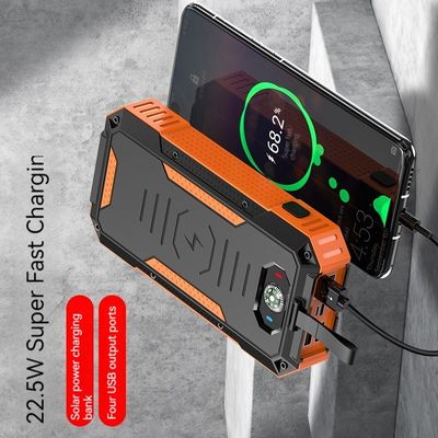 Draadloos opladen Outdoor Power Bank 30000mAh met 22,5W zonnepaneel en hoge capaciteit