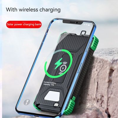 Draadloos opladen 5W Outdoor Power Bank 10000mAh Zonnebatterij Charger voor iPhone 15