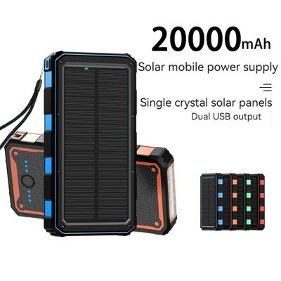 22.5W Output Zonne-mobieloplader 20000mAh Draadloos opladen Powerbank voor Smartphones