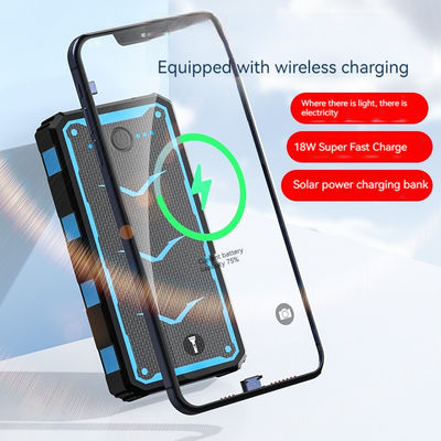 22.5W Output Zonne-mobieloplader 20000mAh Draadloos opladen Powerbank voor Smartphones