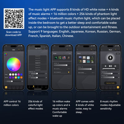 Draadloos oplader met wekker Digitaal App Control RGB Light Draadloze luidspreker