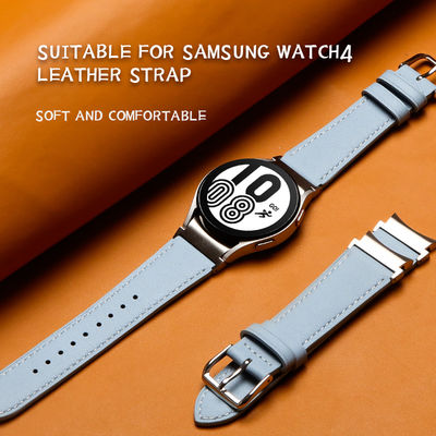 20mm Lederen horloge band voor Samsung Galaxy Watch 4 Quick Release Echte Lederen band