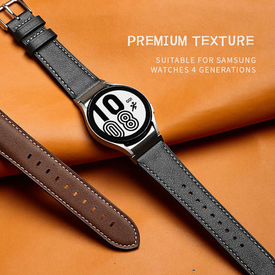 20mm Lederen horloge band voor Samsung Galaxy Watch 4 Quick Release Echte Lederen band