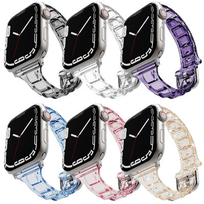 6 kleuren Zachte en comfortabele siliconen horlogeband voor Apple Watch Series 7 41mm 45mm