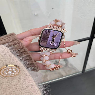 Juwelen Armband Perlen Vrouwen Horlogeband voor iWatch 8 Serie 38mm 40mm Smart Watch Band