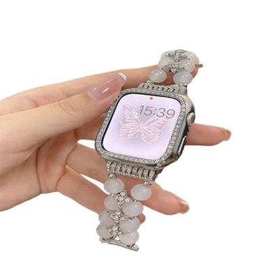 Juwelen Armband Perlen Vrouwen Horlogeband voor iWatch 8 Serie 38mm 40mm Smart Watch Band