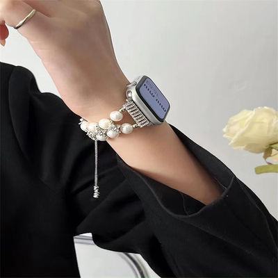 OEM ODM Vrouwen Metalen Diamanten Juwelen Armband Armband Mode Handgemaakte horlogebanden Voor iWatch Series 8 7 6 5 4 3 2 1