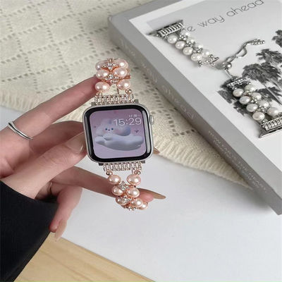 OEM ODM Vrouwen Metalen Diamanten Juwelen Armband Armband Mode Handgemaakte horlogebanden Voor iWatch Series 8 7 6 5 4 3 2 1